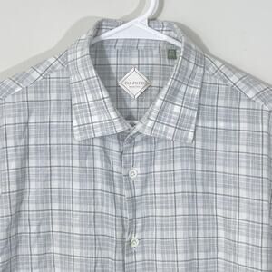 Pal Zileri Lightweight Flannel Dress Shirt 17.5 (44) Spread Collar Light Gray